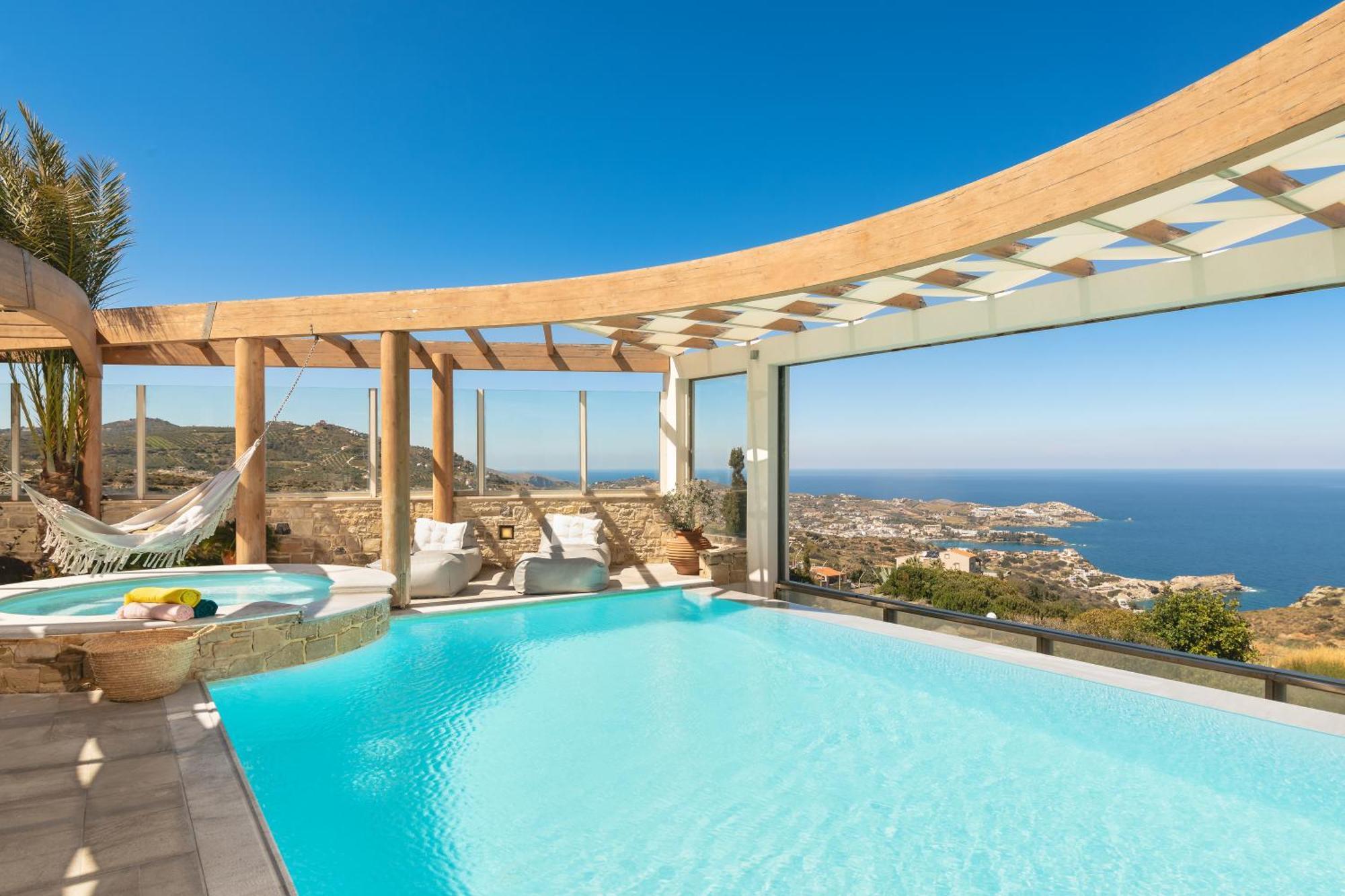 Minimalist Mediterranean Blue Key Villa With Sea View & Infinity Heated Pool Agia Pelagia  Exterior photo