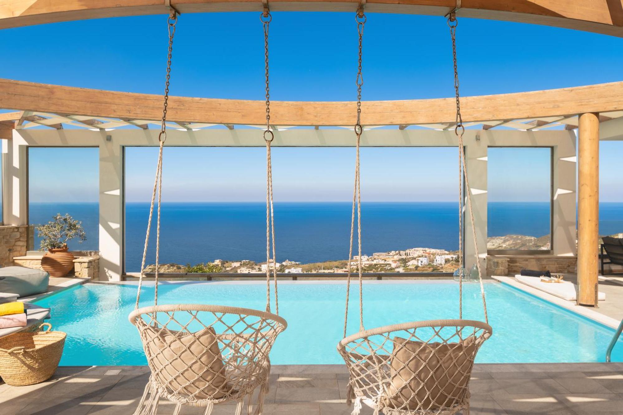 Minimalist Mediterranean Blue Key Villa With Sea View & Infinity Heated Pool Agia Pelagia  Exterior photo