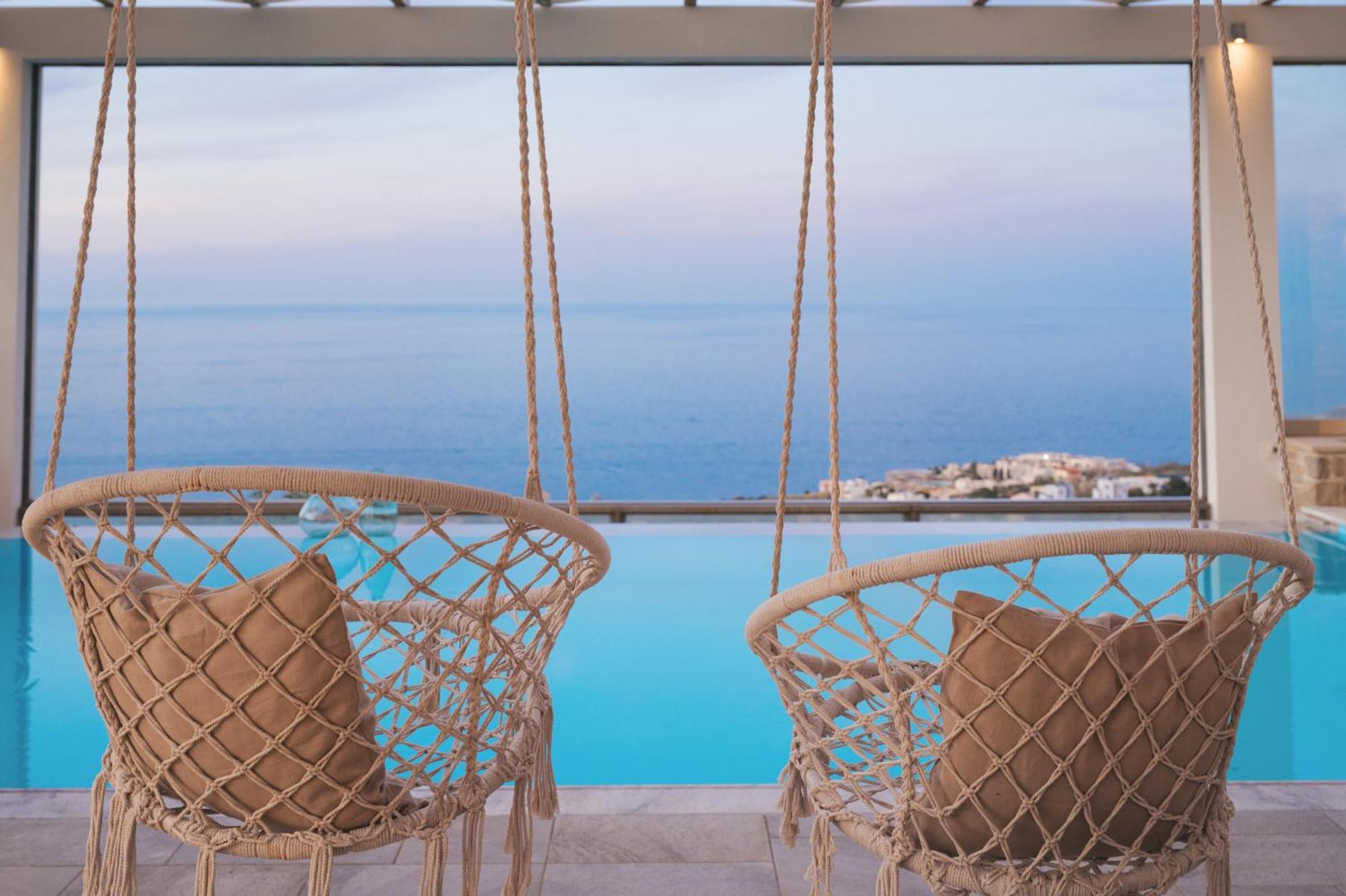 Minimalist Mediterranean Blue Key Villa With Sea View & Infinity Heated Pool Agia Pelagia  Exterior photo