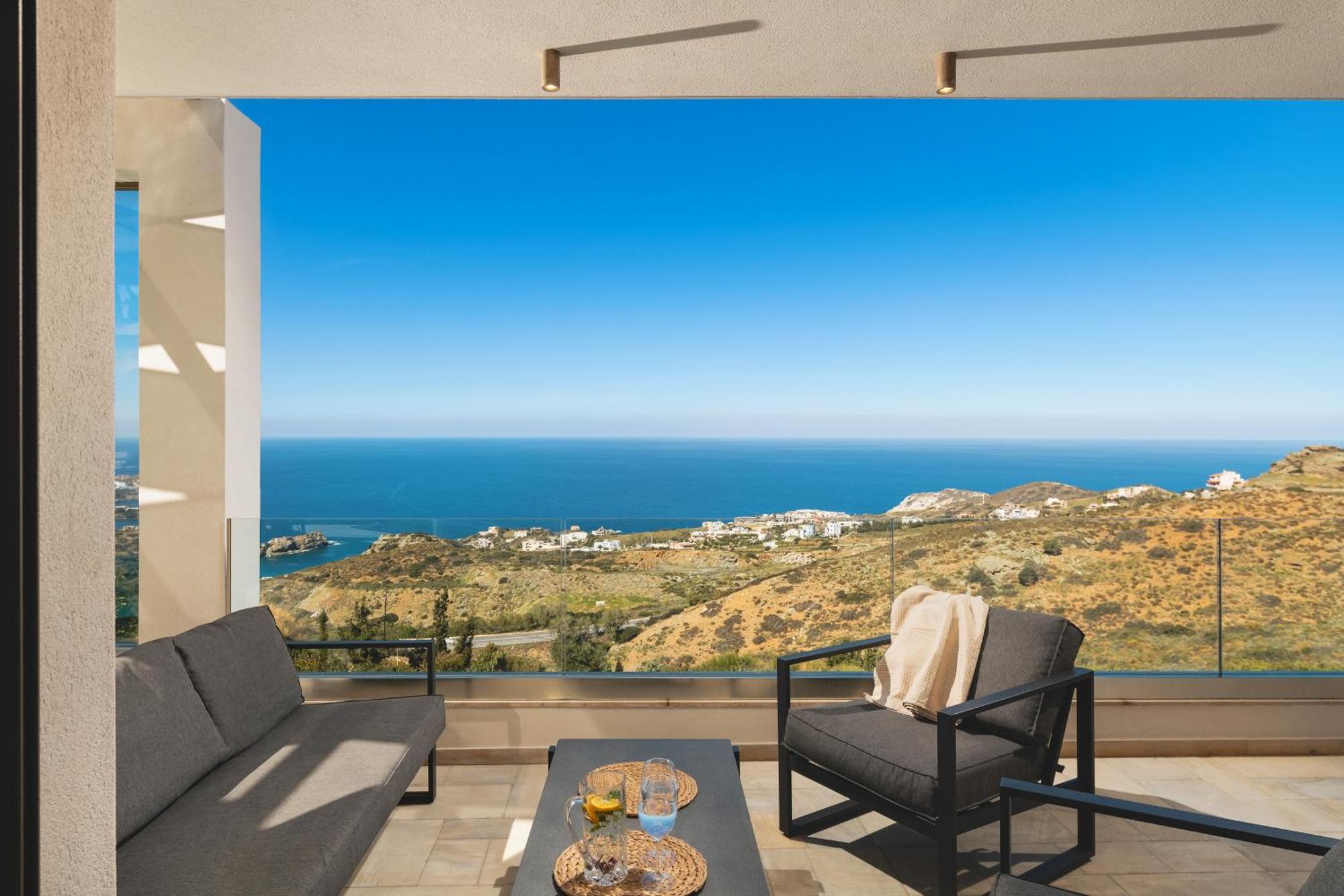 Minimalist Mediterranean Blue Key Villa With Sea View & Infinity Heated Pool Agia Pelagia  Exterior photo