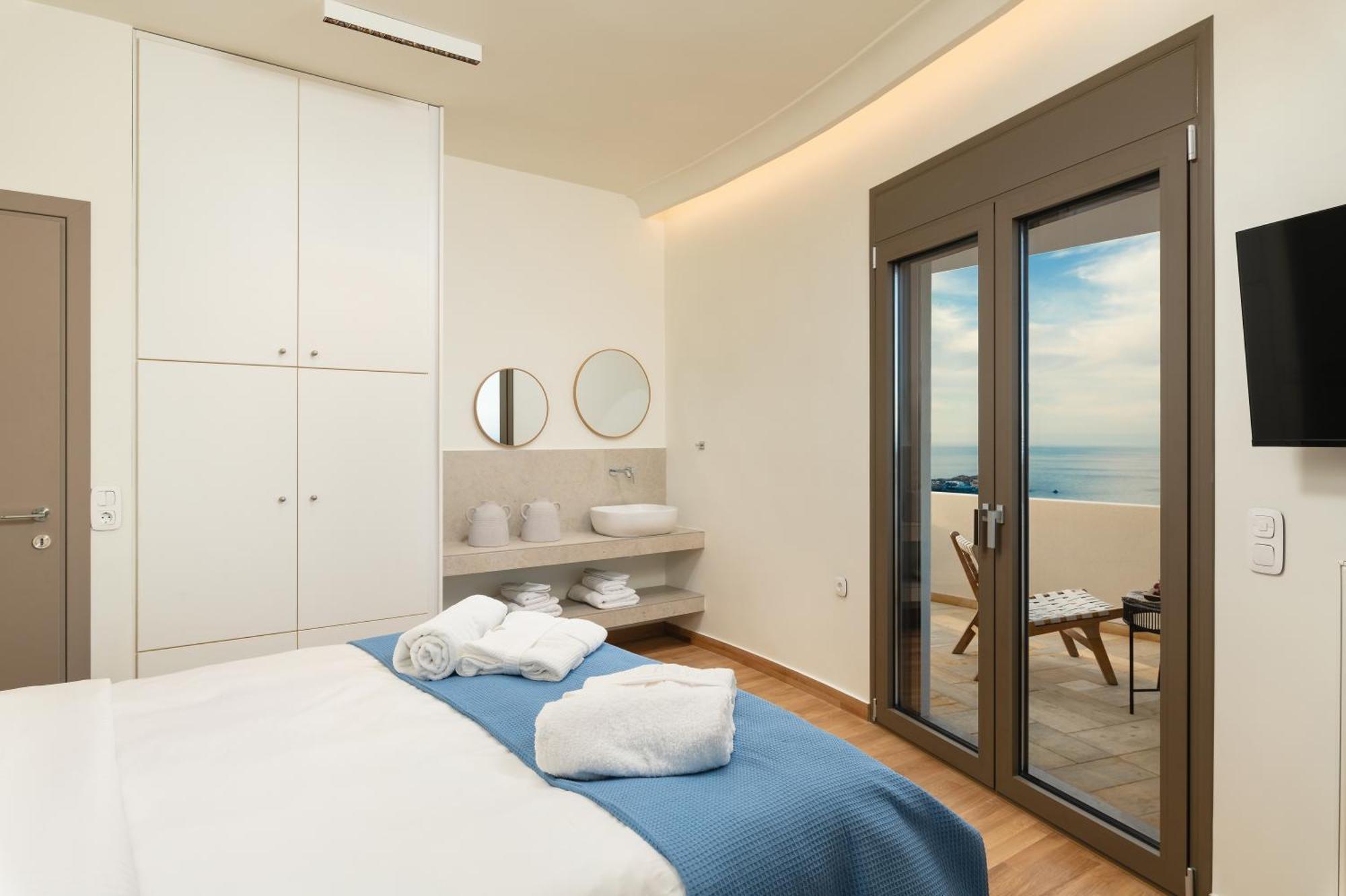 Minimalist Mediterranean Blue Key Villa With Sea View & Infinity Heated Pool Agia Pelagia  Exterior photo