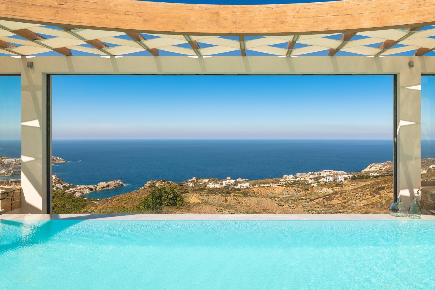Minimalist Mediterranean Blue Key Villa With Sea View & Infinity Heated Pool Agia Pelagia  Exterior photo