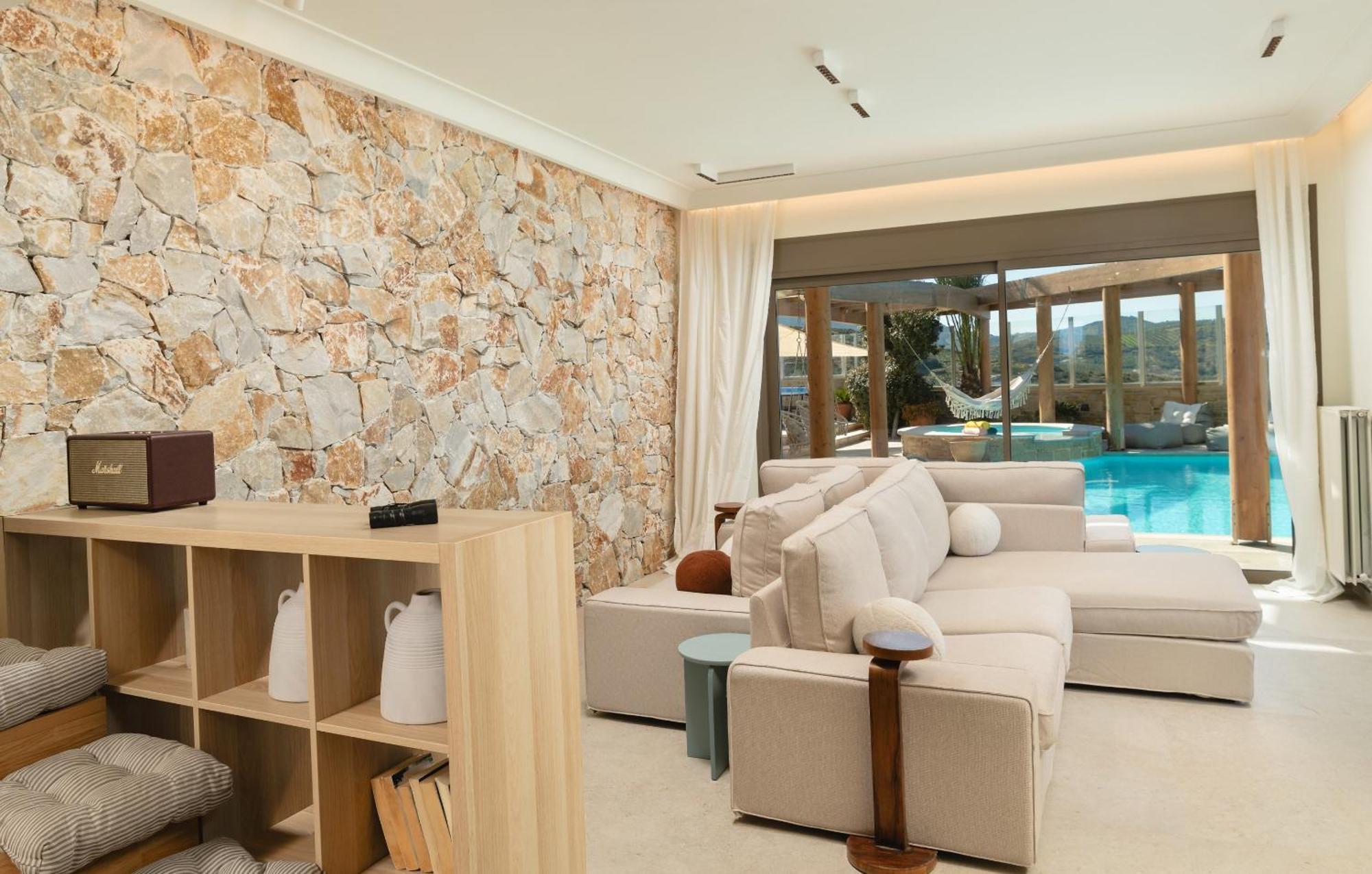 Minimalist Mediterranean Blue Key Villa With Sea View & Infinity Heated Pool Agia Pelagia  Exterior photo